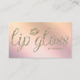 Elegant Blush Peachy Pink Lip Gloss Business Card