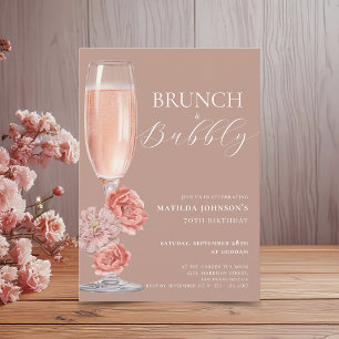 Elegant Blush Pink 70th Birthday Invitation