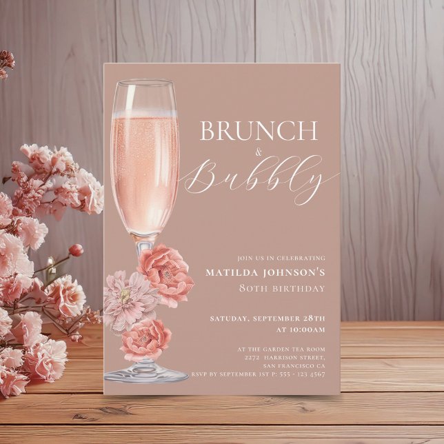 Elegant Blush Pink 80th Birthday Invitation (Elegant Blush Pink 80th Birthday Invitation)