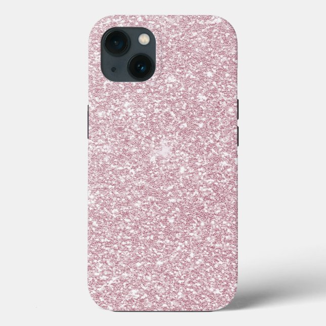 Elegant blush pink abstract trendy girly glitter C Case-Mate iPhone Case (Back)