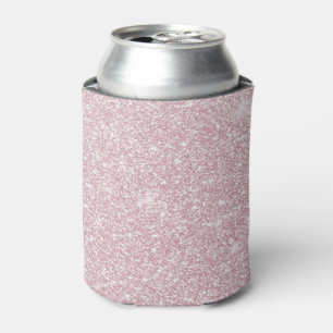 Elegant blush pink abstract trendy girly glitter can cooler