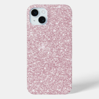 Elegant blush pink abstract trendy girly glitter iPhone 15 mini case