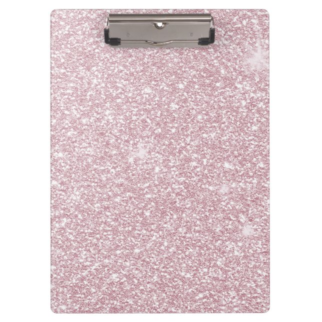 Elegant blush pink abstract trendy girly glitter clipboard (Front)