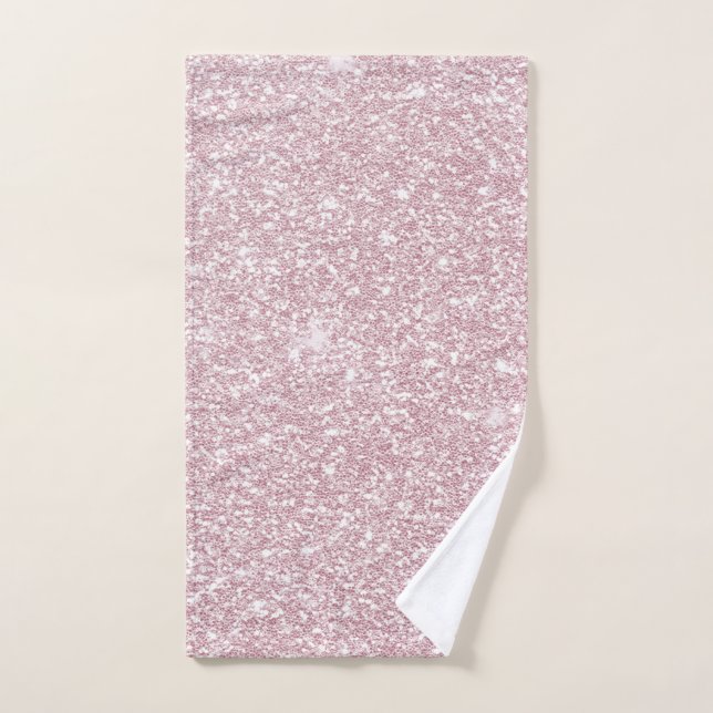 Elegant blush pink abstract trendy girly glitter hand towel (Hand Towel)