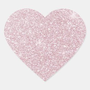 Elegant blush pink abstract trendy girly glitter heart sticker