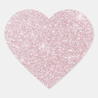 Elegant blush pink abstract trendy girly glitter heart sticker