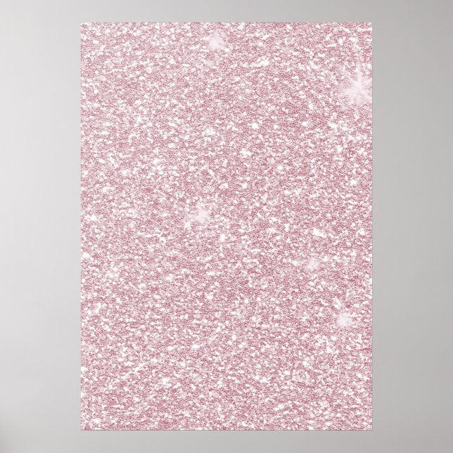 Elegant blush pink abstract trendy girly glitter poster (Front)