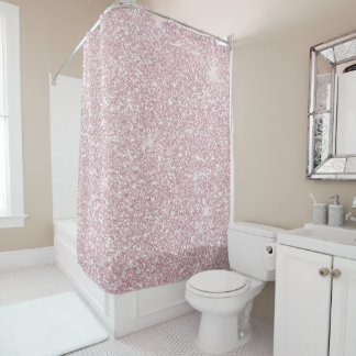 Elegant blush pink abstract trendy girly glitter shower curtain