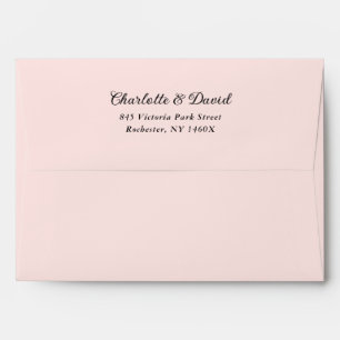 Elegant Blush Pink and Black Wedding Envelope