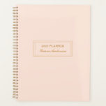 Elegant Blush pink and gold 2025 Planner<br><div class="desc">Classic,  elegant Personalised planner with Blush pink background and gold letters.</div>