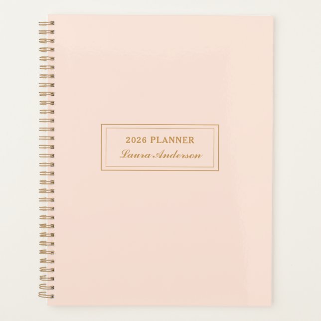 Elegant Blush pink and gold 2026 Planner (Front)