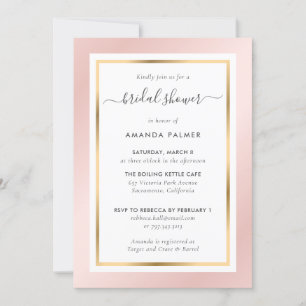 Elegant Blush Pink and Gold Bridal Shower Invitation