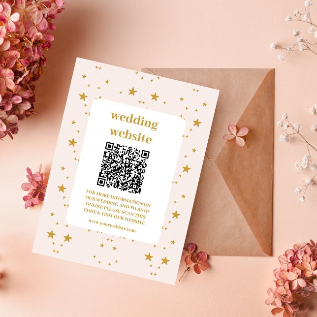 Elegant Blush Pink and Gold Celestial Wedding Enclosure Card (Creator Uploaded)
