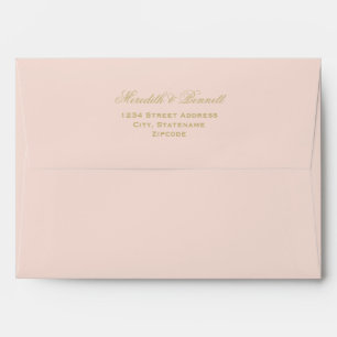 Elegant Blush Pink and Gold Wedding Envelope