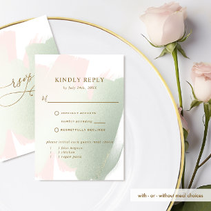 Elegant Blush Pink and Sage With/without Meal RSVP