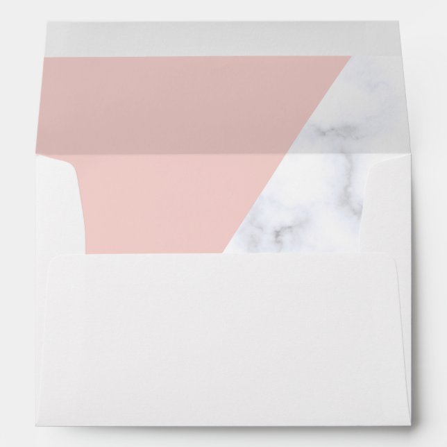 Elegant blush pink and white marble baby shower envelope (Back (Bottom))