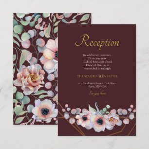 Elegant Blush Pink Anemone Floral Geometric Frames Enclosure Card