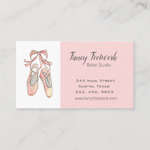 Elegant Blush pink Ballet studio business card