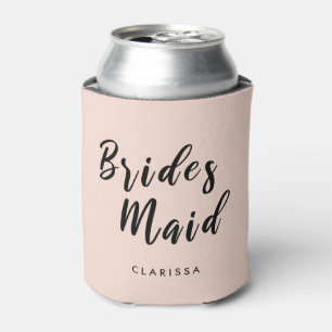Elegant blush pink & black bridesmaid can cooler