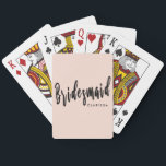 Elegant blush pink & black bridesmaid playing cards<br><div class="desc">Stylish design in black & blush pink.</div>
