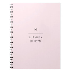 Elegant Blush Pink Black Minimalist Classy Chic Notebook