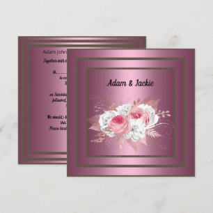 ELEGANT BLUSH PINK BOUQUET WEDDING INVITATION