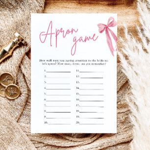 Elegant Blush Pink Bow Bridal Shower Apron Game Invitation