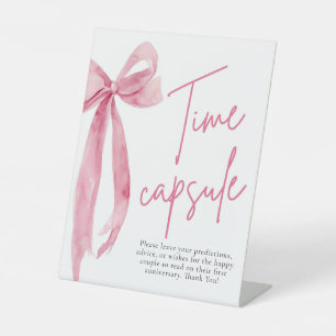 Elegant Blush Pink Bow Time Capsule Game Sign