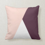 Elegant blush pink & burgundy geometric triangles cushion<br><div class="desc">Minimalist and modern design representing blush pink,  white and burgundy colour block.</div>
