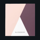 Elegant blush pink & burgundy geometric triangles notepad<br><div class="desc">Minimalist and modern design representing blush pink,  white and burgundy colour block.</div>
