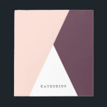 Elegant blush pink & burgundy geometric triangles notepad<br><div class="desc">Minimalist and modern design representing blush pink,  white and burgundy colour block.</div>