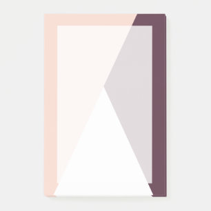 Elegant blush pink & burgundy geometric triangles post-it notes