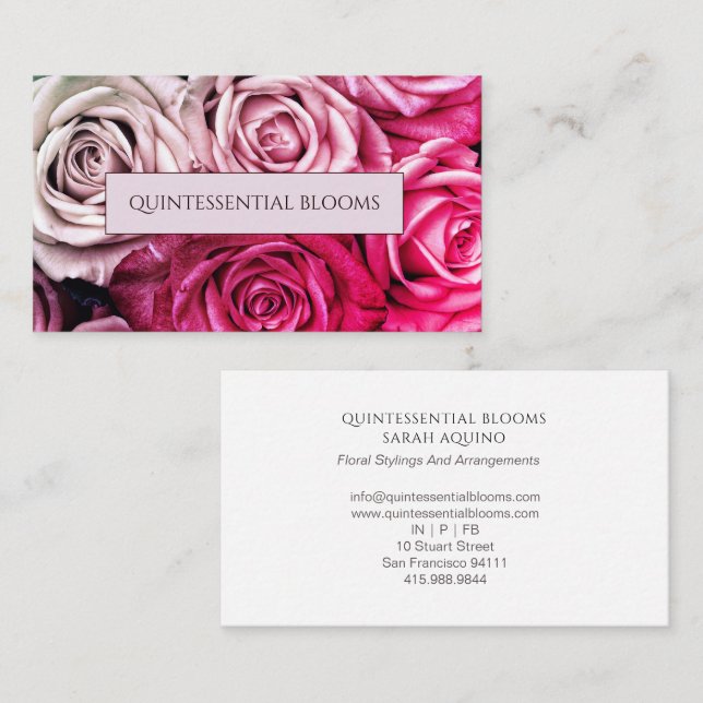 Elegant Blush Pink Business Card (Front/Back)
