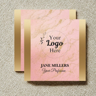 Elegant blush Pink business logo modern Calling Card