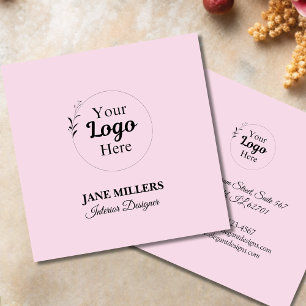 Elegant blush Pink business logo modern  Calling Card