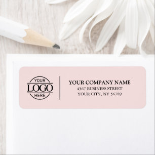 Elegant Blush Pink Business Logo Return Address