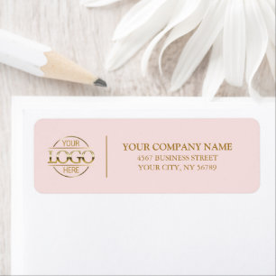 Elegant Blush Pink Business Logo Return Address