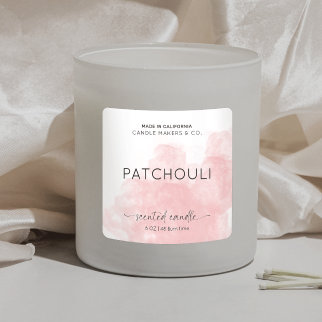 Elegant Blush Pink Candle Jar Packaging Square Sticker (Creator Uploaded)