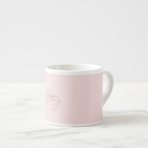 Elegant Blush Pink & Chic Gold Script Name Espresso Cup