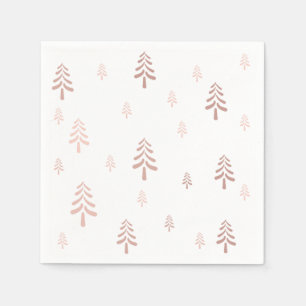 Elegant blush pink Christmas tree  Napkin