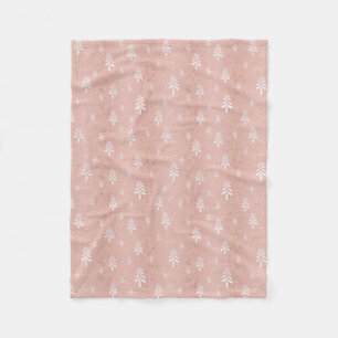 Elegant blush pink Christmas tree pattern Fleece B