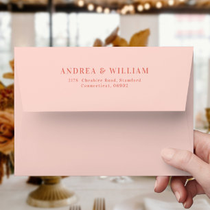 Elegant Blush Pink Coral Wedding  Envelope