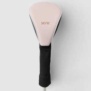 Elegant blush pink custom monogram initials chic golf head cover