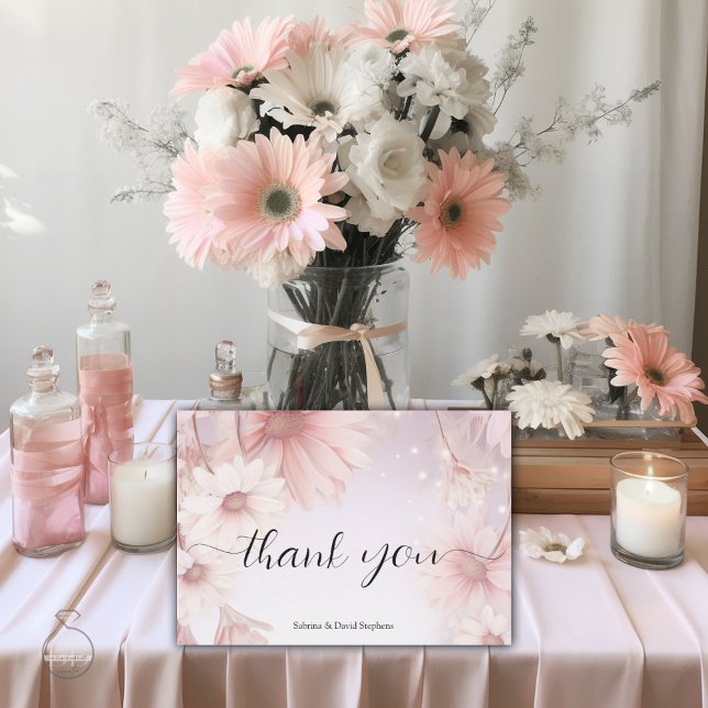 Elegant Blush Pink Daisy Thank You  (Creator Uploaded)