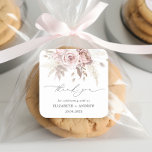 Elegant Blush Pink Dusty Rose Floral Wedding Square Sticker<br><div class="desc">Step into a realm of timeless elegance and whispered promises with our exquisite item, where the delicate beauty of dusty rose petals intertwines with the soft allure of pastel blooms. This captivating design embodies the essence of romance and sophistication, with muted blush botanicals delicately arranged to evoke a sense of...</div>