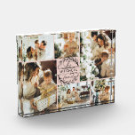 Elegant Blush Pink Family Photo Collage Keepsake Block<br><div class="desc">This 6 Photo Collage Modern Elegant Family Personalised Keepsake is the perfect way to turn your favourite family photos into a cute and trendy keepsake. With a simple, modern design and elegant Monogram, it's fully customisable to fit your style. Ideal for gifting on Mother’s Day, Father’s Day, birthdays, Christmas, anniversary...</div>