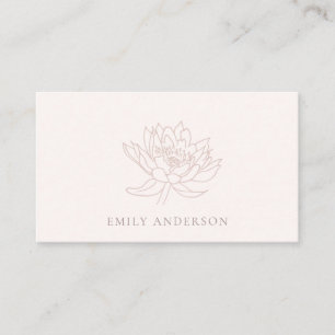 ELEGANT BLUSH PINK FAUX ROSE GOLD LOTUS FLORAL BUSINESS CARD