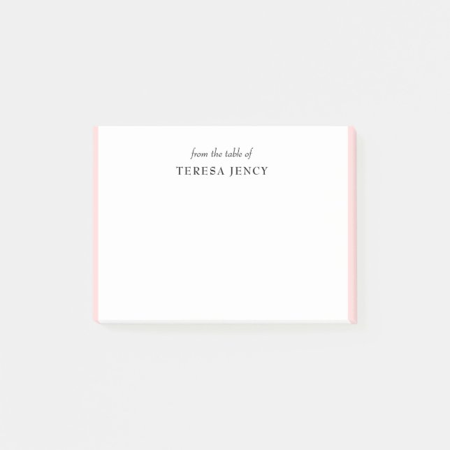 Elegant Blush Pink Feminine Desk Design Post-it Notes (Front)
