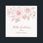 Elegant Blush Pink Floral 90th Birthday Party Napkin<br><div class="desc">Elegant Blush Pink Floral 90th Birthday Party Napkins

See matching collection in Niche and Nest Store</div>