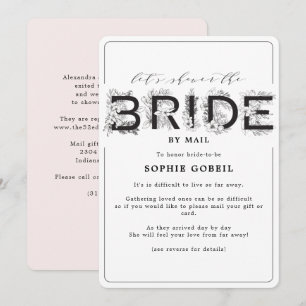 Elegant Blush Pink Floral By Mail Bridal Shower Invitation